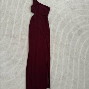 Lulu's Red Asymmetrical One-Shoulder Gown for Weddings